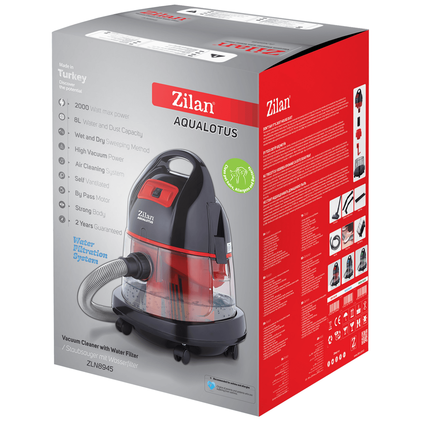 ZILAN ZLN8945/BL Usisavač za suvo/mokro usisavanje, plava - Слика 2