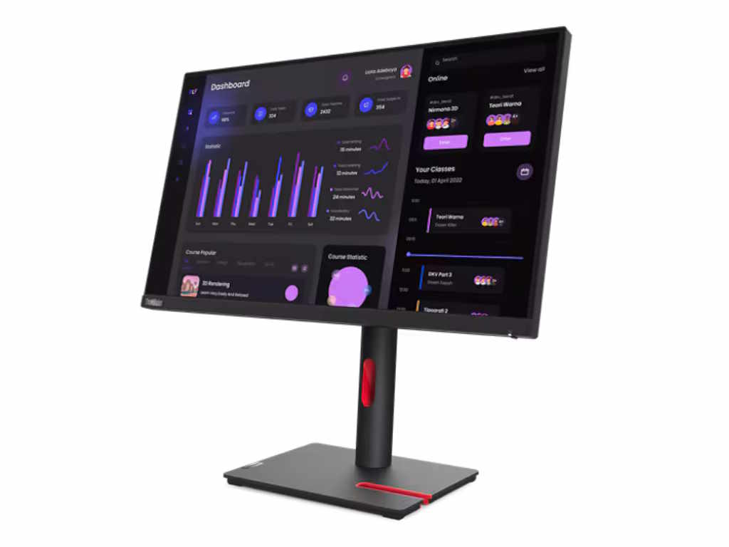 Monitor LENOVO ThinkVison T24i-30 23.8"/IPS/1920X1080/60Hz/4ms/HDMI,DP,VGA,USB/swivel,pivot,heigh - Слика 5