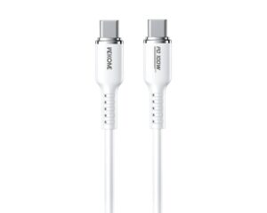 WEKOME Kabl 3.1 USB tip C M/M 1.2m, za Superbrzo punjenje 100W/480Mbps, Silicon Soft, beli WDC-11