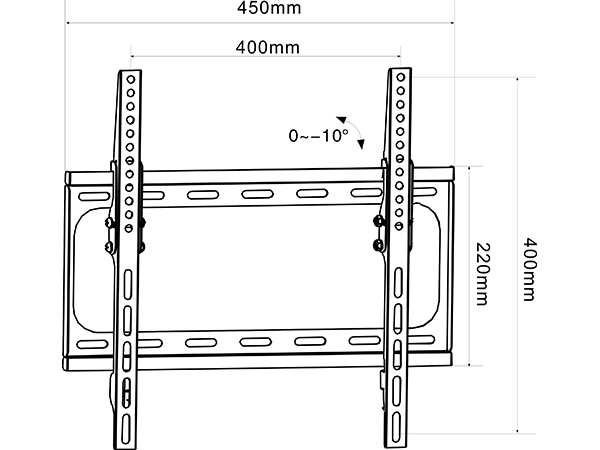 Xstand TILT 32-55 Nosač za TV/NAGIB 0-10/VESA 400x400/40kg/2.5cm od zida - Слика 6