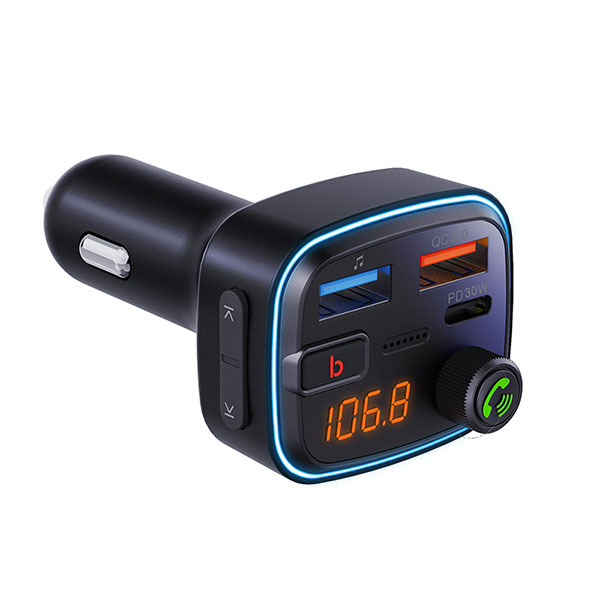 Xwave BT 20 FM transmiter za kola,Bluetooth,LED,USB,3D Surround,USB-TypeC PD30W+QC3.0 brzo punjenje - Слика 5