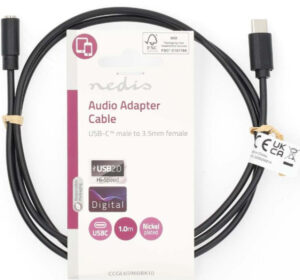 NEDIS CCGL65960BK10 Adapterski kabl sa USB-C  na 3,5mm muški sa 4-pinom, 1m