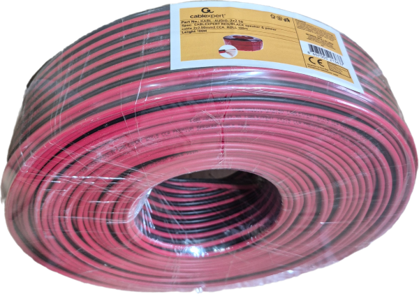 GEMBIRD KABL-AUDIO-2X2.50 Kabl za zvucnike, mikrofon, napajanje, 2x2.5mm crno/crveni 100m - Слика 2