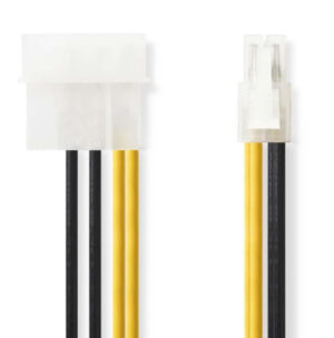 NEDIS CCGP74340VA015 adapter P4 Male-Molex Male, 0.20m, Black/Yellow