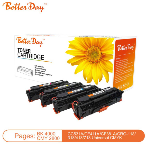 Toner BetterDay CC531A, CE411A, CF381A zam. kaseta za HP Cyan 2.8k - Слика 2