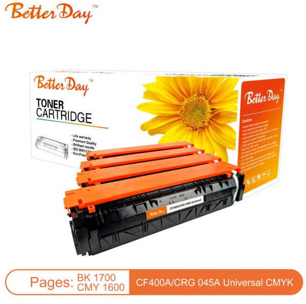 Toner BetterDay 201A (CF402A) CRG045A Y M252 zam. kaseta za HP Yellow 1.6k - Слика 2