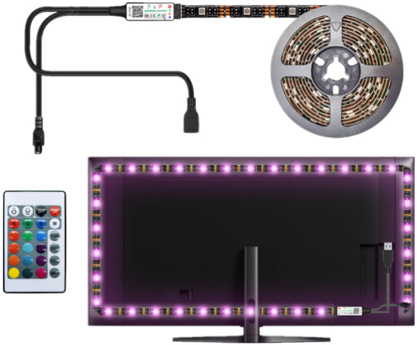 PROSTO LTK5050/30RGB-RC/2 Set RGB LED trake sa daljinskim upravljačem, USB/5V, 2m - Слика 3