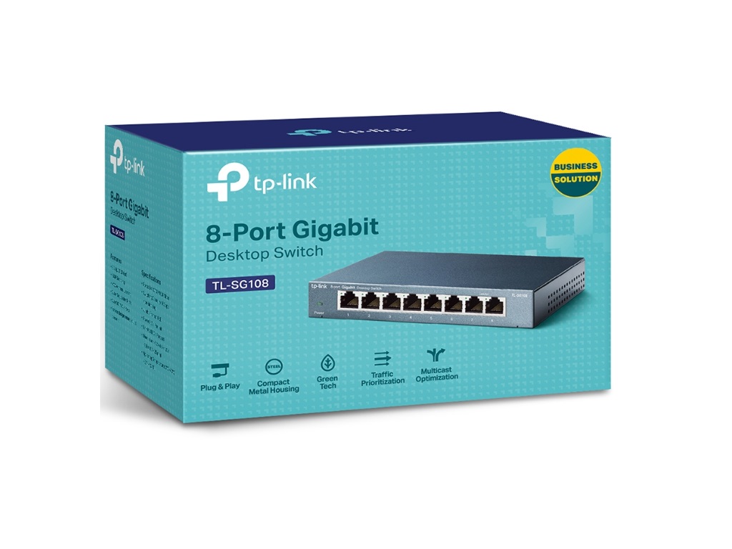 Switch TP-LINK TL-SG108 Gigabit/8x RJ45/10/100/1000Mbps/Desktop metalno kuciste - Слика 2