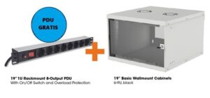 Intellinet 19'' Zidni orman, 6U/400mm+PDU 8-Output