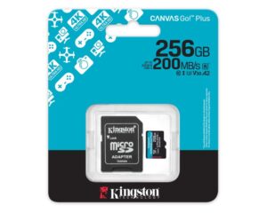 KINGSTON Memorijska kartica U3 V30 microSDXC 256GB Canvas Go Plus 200MB/s A2 + adapter SDCG4/256GB