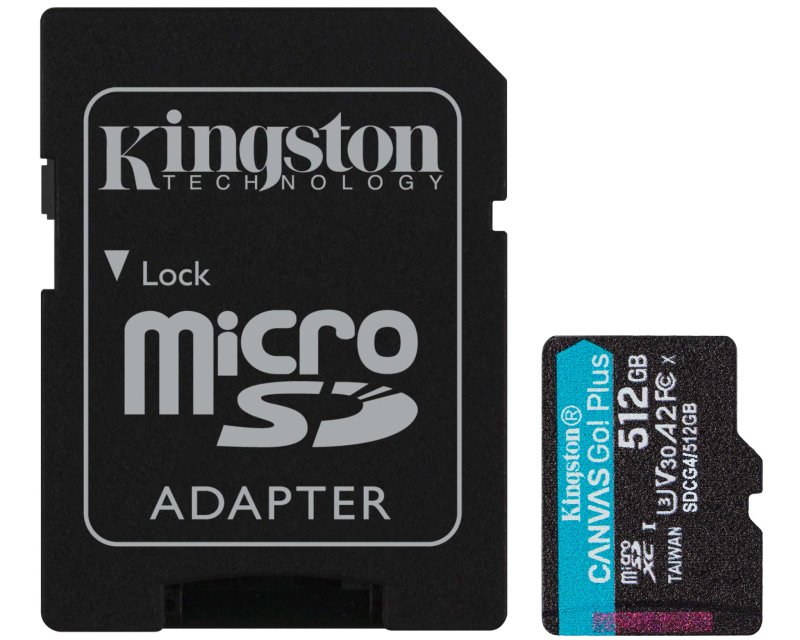 KINGSTON Memorijska kartica U3 V30 microSDXC 512GB Canvas Go Plus 200MB/s A2 + adapter SDCG4/512GB - Слика 2