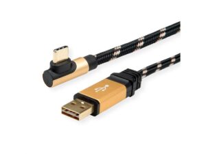 Secomp Roline Gold USB2.0 Reversibile type C - A, pod uglom 90, M/M 3.0m