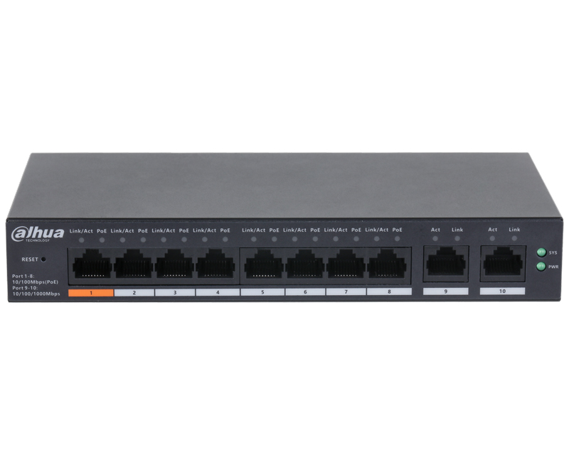 DAHUA CS4010-8ET-60 10-Port Cloud Managed Desktop Switch with 8-Port PoE - Слика 2