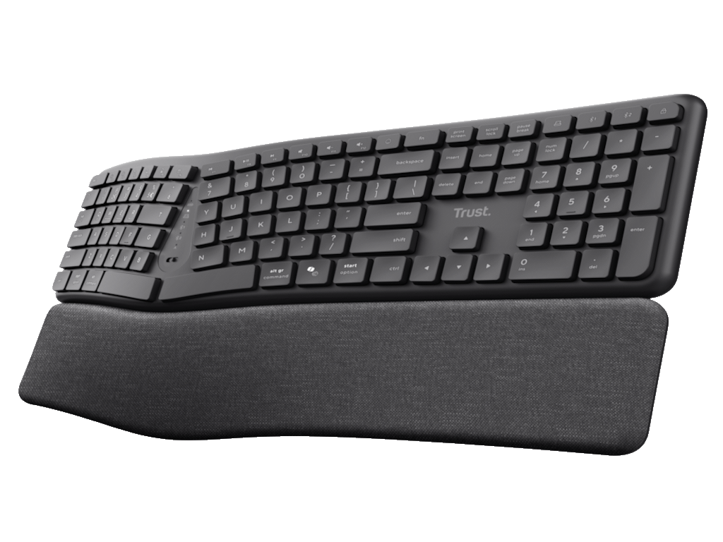 Tastatura TRUST KEYRA ERGO MULTI WRLS KEYBOARD US - Слика 2