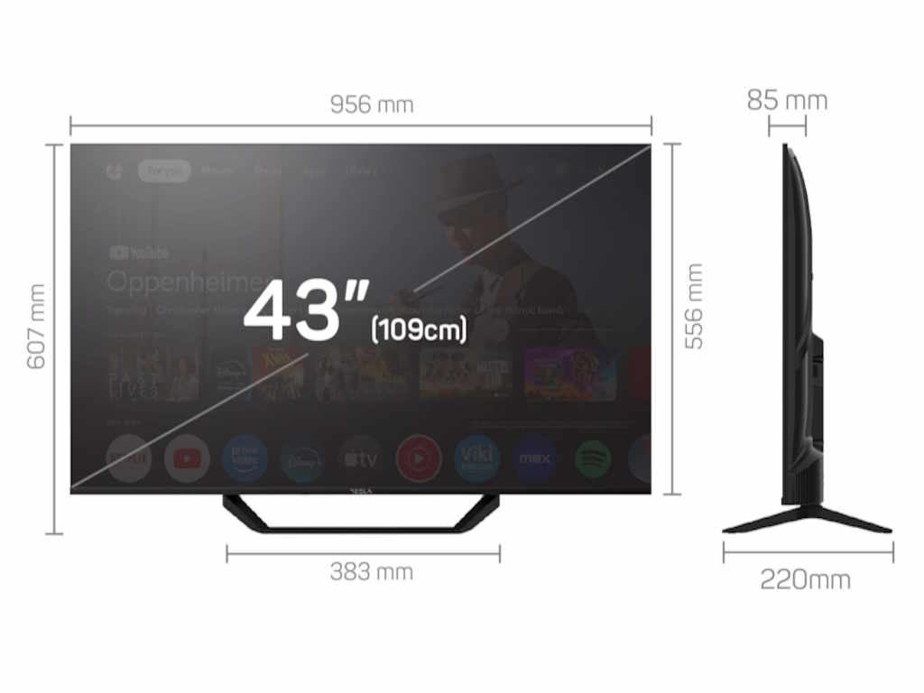 Televizor TESLA 43E655BUS/D-LED/43"/UHD/Smart/Google TV/crna - Слика 2