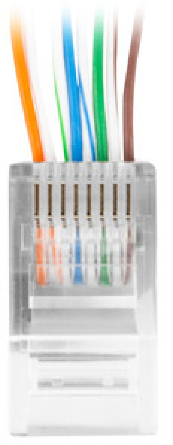 LAN KONEKTOR UTP CAT6 prolazni TROUGH 100 KOM 8p8c - Слика 2