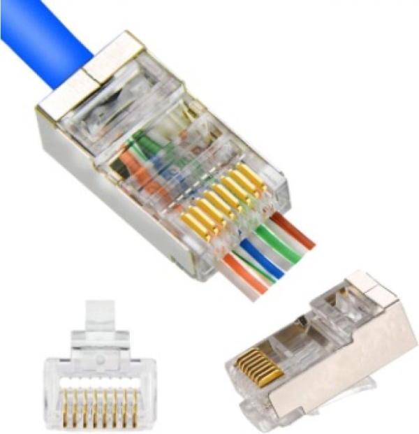 Konektori pass through, FTP Shield, RJ45, cat6 - pakovanje 100kom - Слика 2