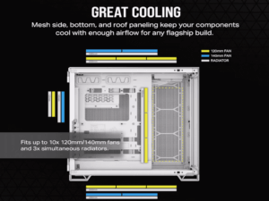 Kucište CORSAIR 6500X Mid-Tower/dve komore/kaljeno staklo/bez napajanja/bela/saten sivo aluminijum
