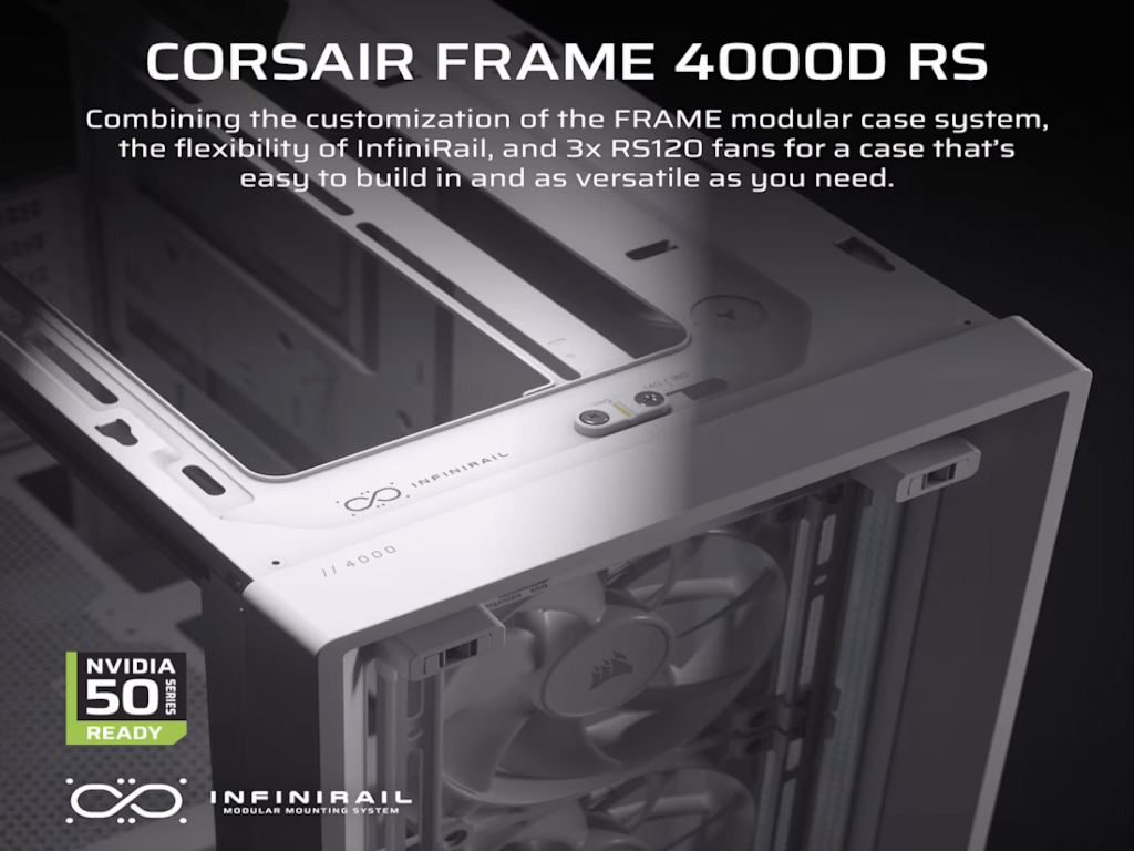 Kucište CORSAIR FRAME 4000D RS Mid-Tower/ATX/kaljeno staklo/bez napajanja/bela - Слика 4