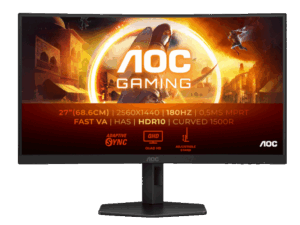 Monitor AOC CQ27G4X 27"/VA,zakrivljen/2560x1440/180Hz/1ms GtG/HDMIx2,DP/Adaptive sync/Visina/crna