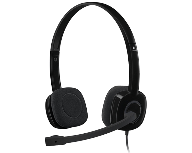 LOGITECH_ H151 Stereo Headset single jack slušalice sa mikrofonom crne - Слика 2
