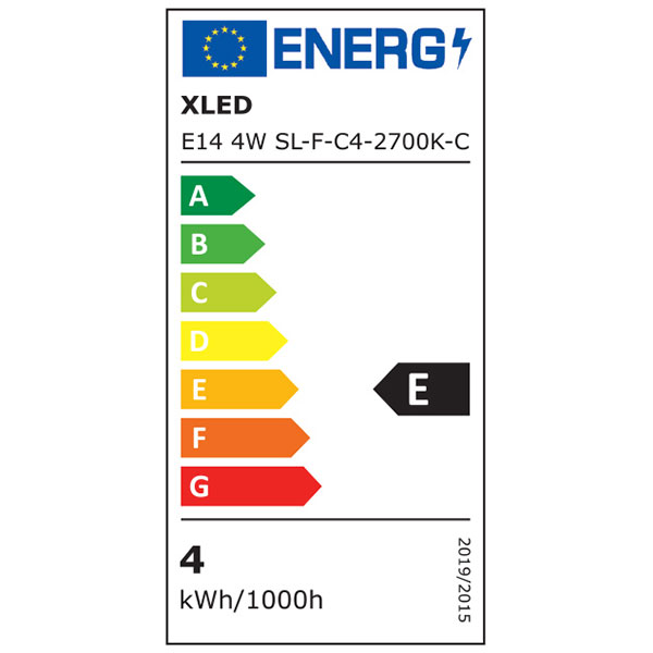 Xled E14 4W SL-F-C4-2700K-C Filament Sijalica2700K/C37/470lm/Toplo Bela - Слика 3