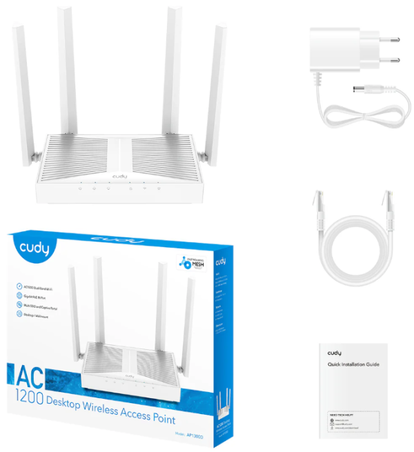 Cudy AP1300D AC1200 Desktop Wireless Access Point - Слика 8