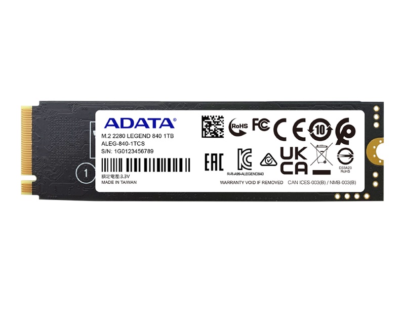 A-DATA 1TB M.2 PCIe Gen4 x4 LEGEND 840 ALEG-840-1TCS SSD - Слика 3