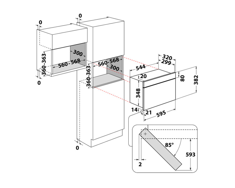 WHIRLPOOL WMN574BXA ugradna mikrotalasna rerna - Слика 2