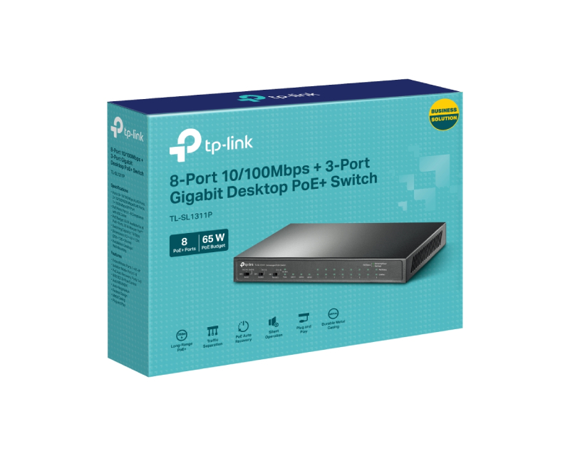TP-LINK TL-SL1311P POE SWITCH 8PORTA+2GIG. - Слика 4