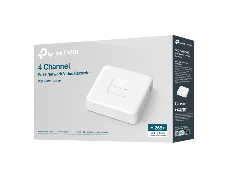 TP-LINK VIGI NVR1104H-4P-Poe - Слика 3