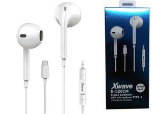XWAVE Slušalice za mobilni sa mikrofonom/stereo/USB TIP C jack/kabl 1.3 m/IPHONE EARBUD OBLIK/box/bela