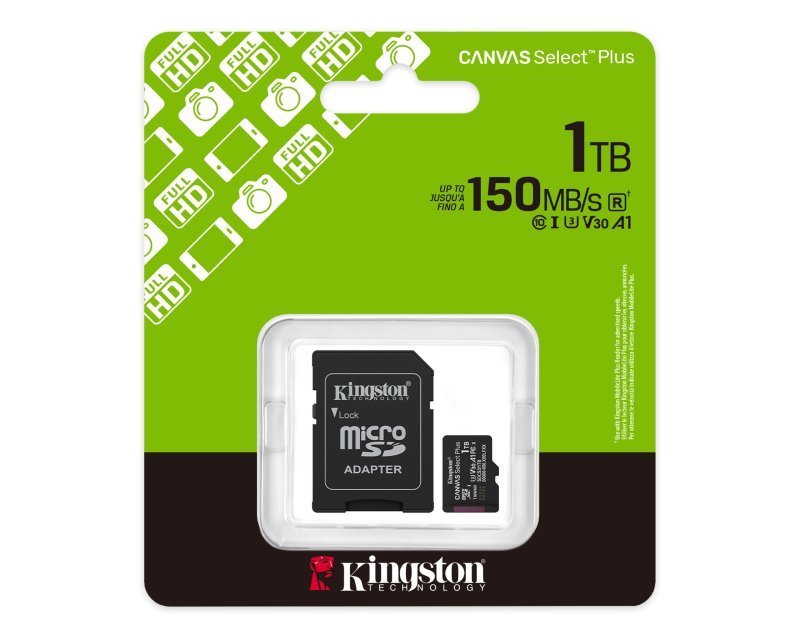 KINGSTON Memorijska kartica U1 V10 SDXC 1TB Canvas Select Plus G3 150R SDCS3/1TB + adapter - Слика 2