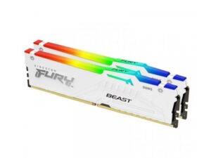Memorija KINGSTON 32GB(2x16GB)/DIMM/DDR5/5200MHz/CL36/FURY Beast RGB/bela