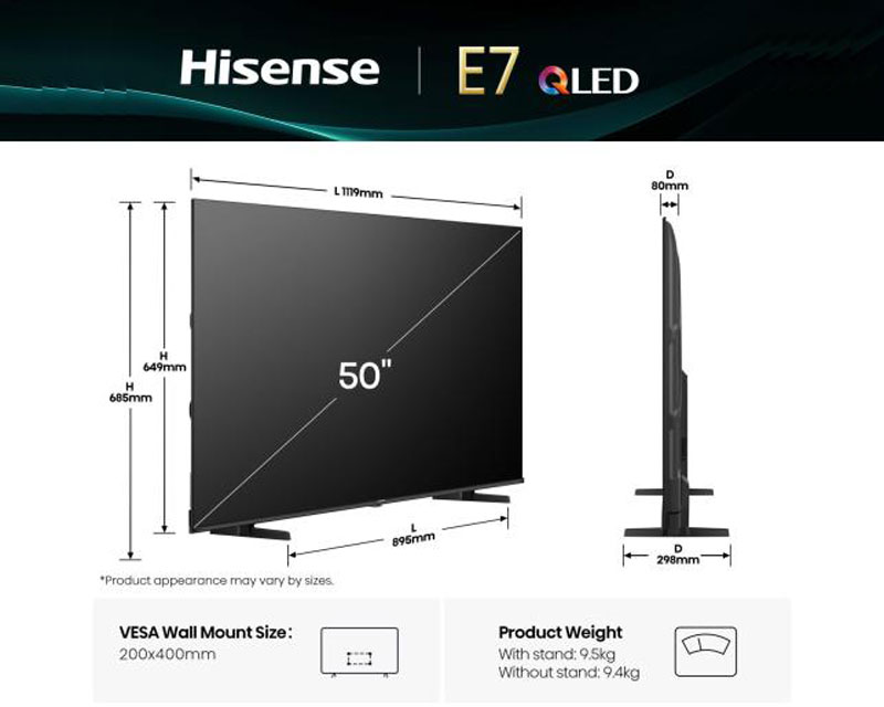 HISENSE 50 inča 50E7Q QLED 4K UHD Smart TV - Слика 6