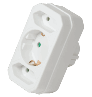 Logilink šuko adapter - lopov  2x CEE 7/16 + 1x CEE 7/3