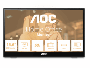 Monitor AOC 16T3EA 15,6"/IPS/1920x1080/60Hz/4ms GtG/USB C/prenosni/crna