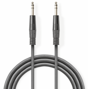 NEDIS COTH23020GY15 Stereo audio kabl, 6.35 mm Muski na 6.35 mm Muski, Nickel Plated, 1.50 m, Okrugli, PVC