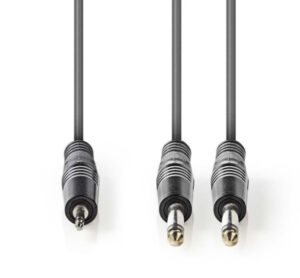 NEDIS COTH23200GY50 Stereo Audio Cable 2x6.35mm muski na 3.5mm muski, 5m, Dark Grey