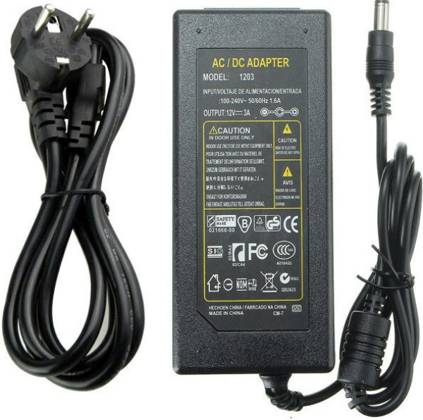 Punjac CP1205-3A 12v/3A 36W, 1m kabl sa uzemljenjem, Coper napajanje, DC 5.5x2.1mm (alt. AC48) - Слика 2