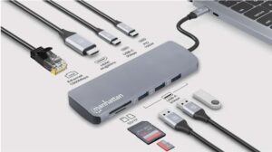 Manhattan USB-C PD 9-in-1 HDMI 4K Dock. Stat./Multiport Hub