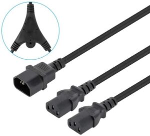 Manhattan Power Cable Y-Splitter 2 x C13 to C14, 1.8 m