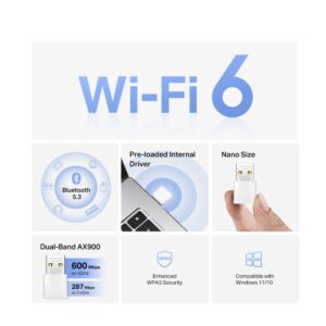 Mercusys MA60XNB V1.0, AX900 Nano Wi-Fi 6 + Bluetooth USB Adapter