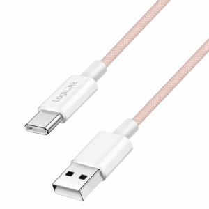 Logilink USB 2.0 Type C cable, C/M na USB - A/M, roza, 1.0m