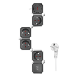 Logilink fleksibilni produžni kabl 4 mesta, 2 USB, 1.5m