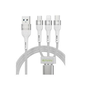 Bavin kabl 18W 3 in 1 Micro, type-C, lightning siva - CB365