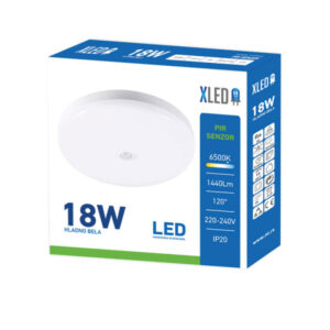 XLED 18W 6500K Nadgradna okrugla LED plafonjera,PIR Sensor /Dan/Noć/pokret/1440LM φ300*60mm PPIP20