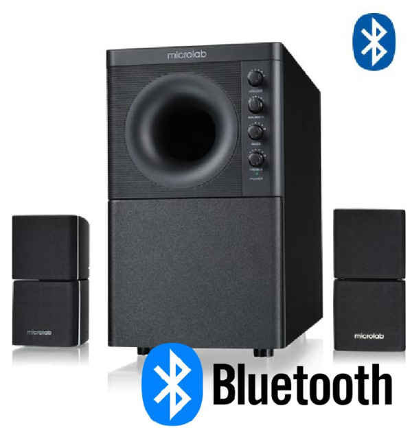 Microlab X3BT Aktivni drveni zvucnici 2.1 sistem 98W RMS, 3,5mm, Bluetooth - Слика 4