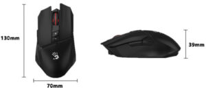 A4 TECH A4-R36 ULTRA A4Tech Bloody 2.4GHz Bezicni Gejming mis, Type-C AIR+WIRED 1000Hz/100-12,000 130mm