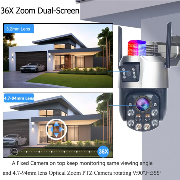 CAM-IP6MP-EP5-36X ZOOM GMB kamera 6 mpix microSD iCSee xmeye pro app Two-way voice PTZ ip66,2x3.6mm - Слика 7